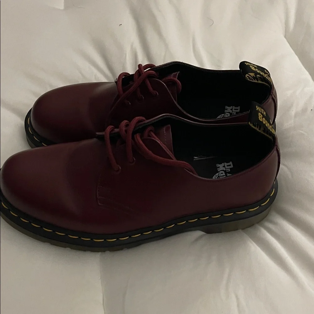 Dr. Martens 1461 Iced Smooth Leather Oxfords in Cherry Red